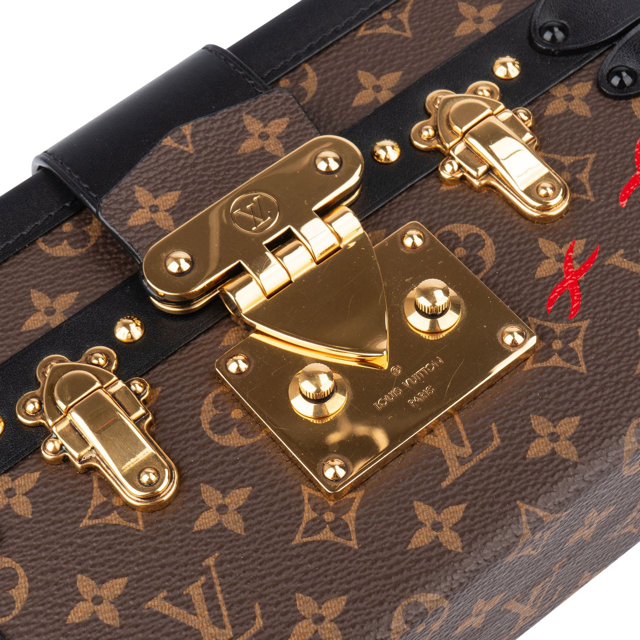 Louis Vuitton Canvas Monogram Petite Malle Crossbody Bag Bruin