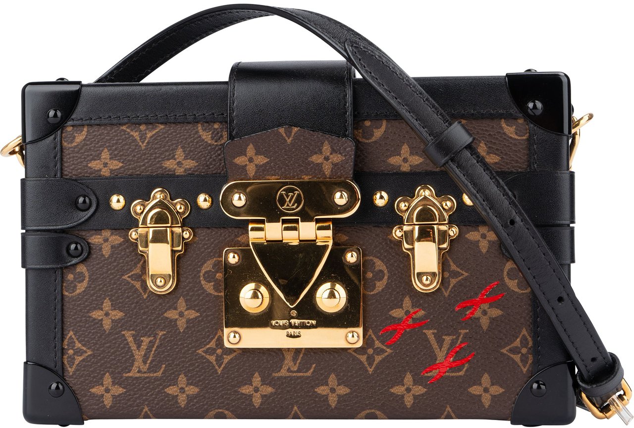 Louis Vuitton Louis Vuitton Canvas Monogram Petite Malle Crossbody Bag Bruin