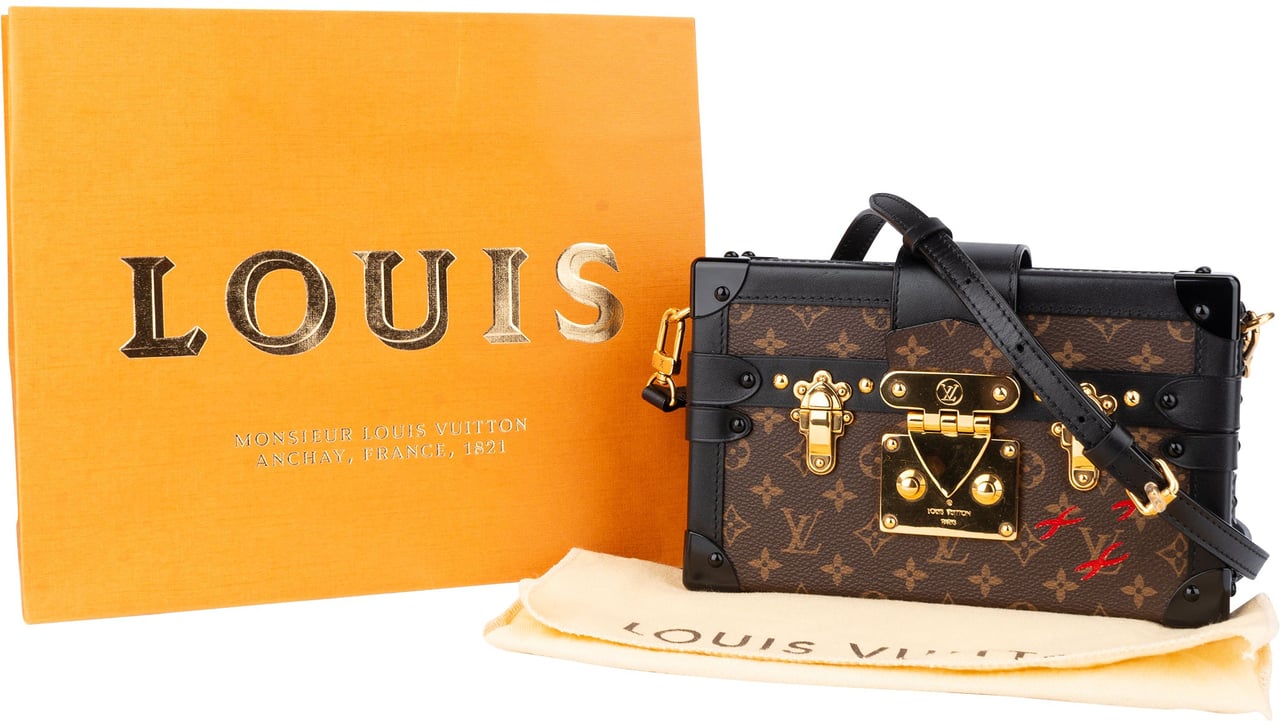 Louis Vuitton Canvas Monogram Petite Malle Crossbody Bag Bruin