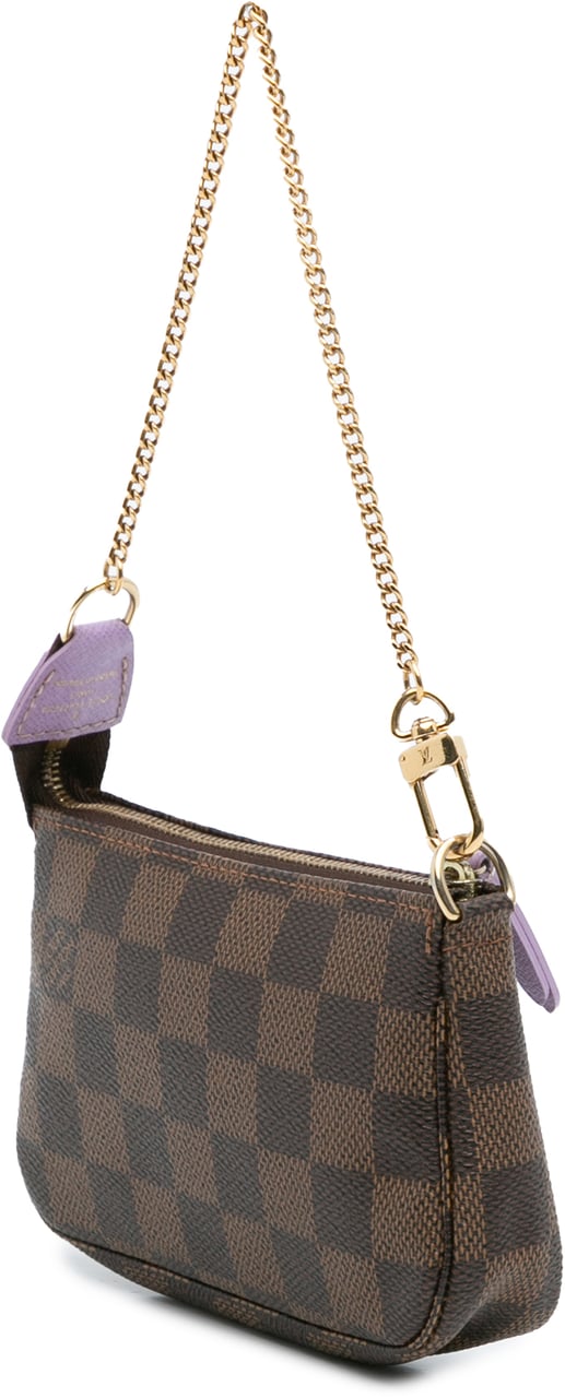 Louis Vuitton Damier Ebene Illustre Mini Pochette Accessories Bruin