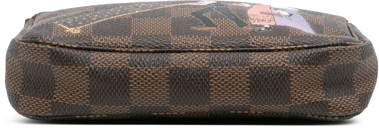 Louis Vuitton Damier Ebene Illustre Mini Pochette Accessories Bruin