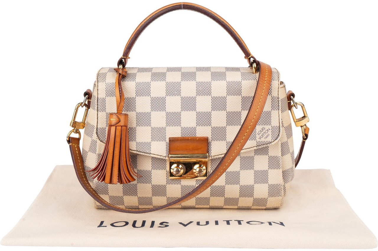 Louis Vuitton Louis Vuitton Damier Azur Monogram Croisette Handbag Wit
