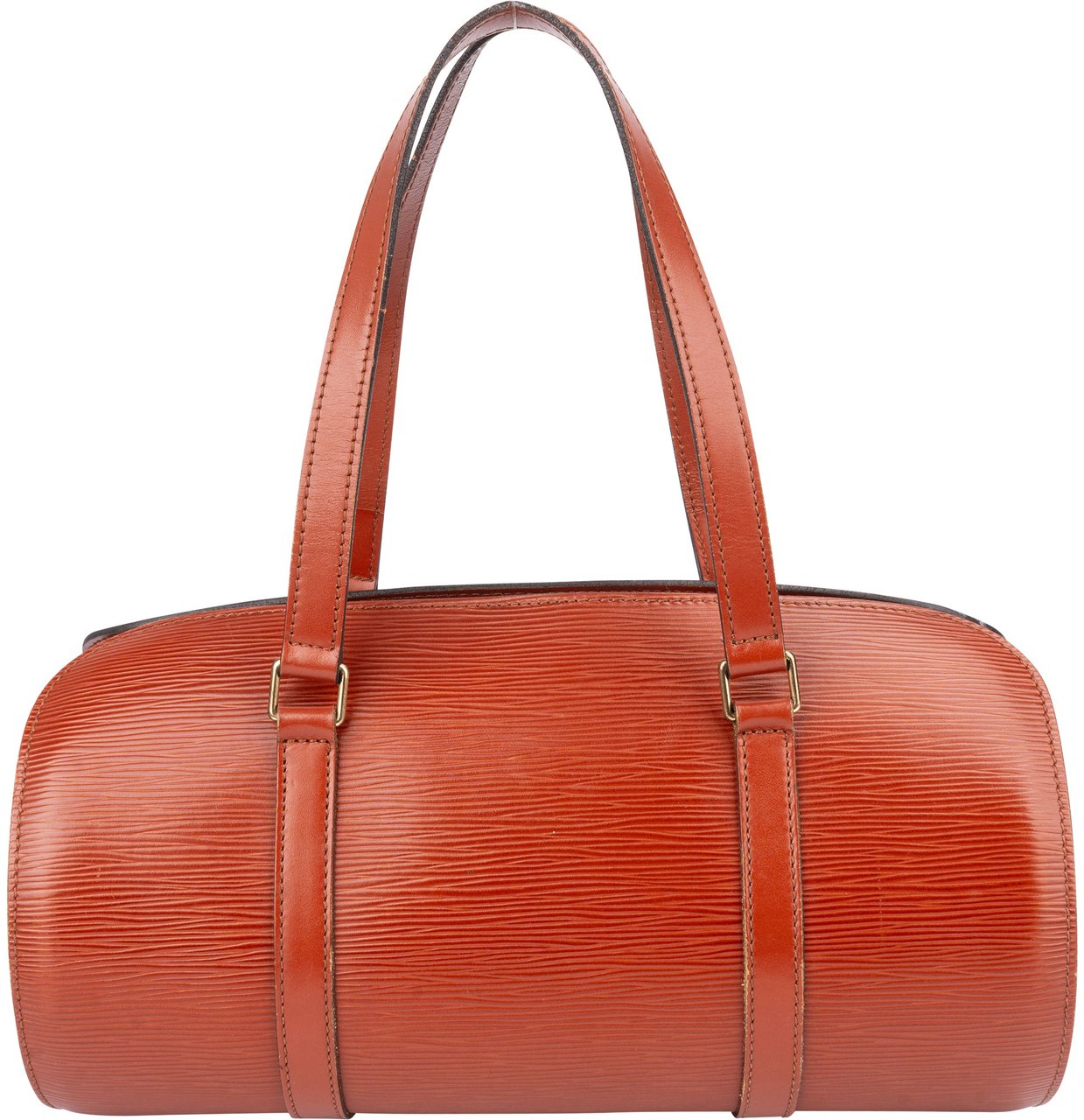 Louis Vuitton Cognac Epi Leather Soufflot Set Handbag Bruin