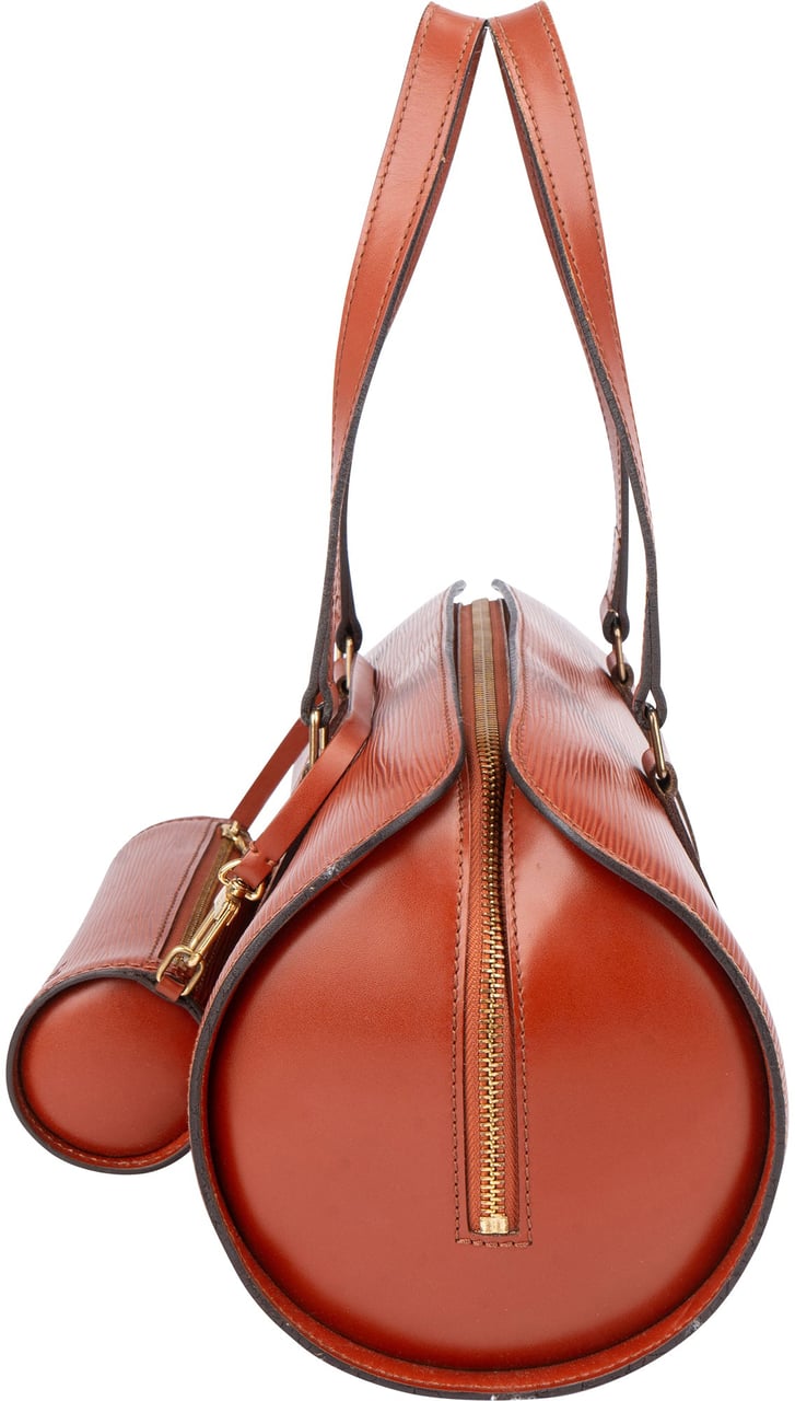 Louis Vuitton Cognac Epi Leather Soufflot Set Handbag Bruin