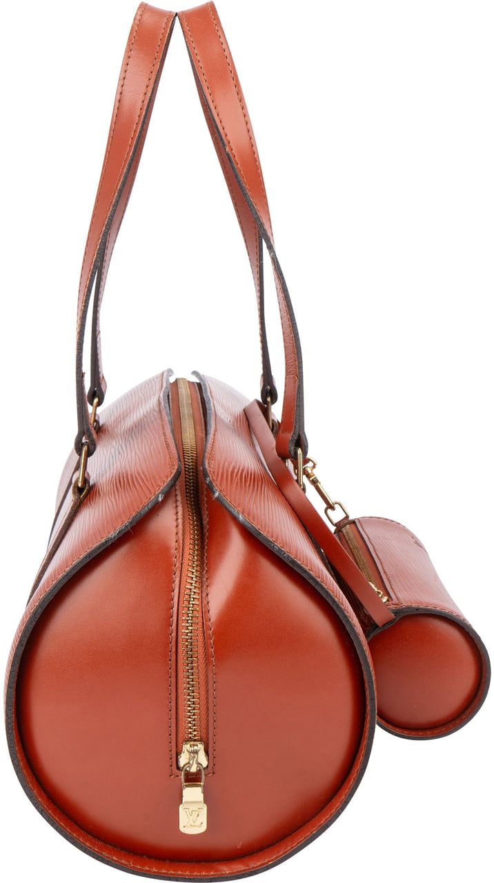 Louis Vuitton Cognac Epi Leather Soufflot Set Handbag Bruin