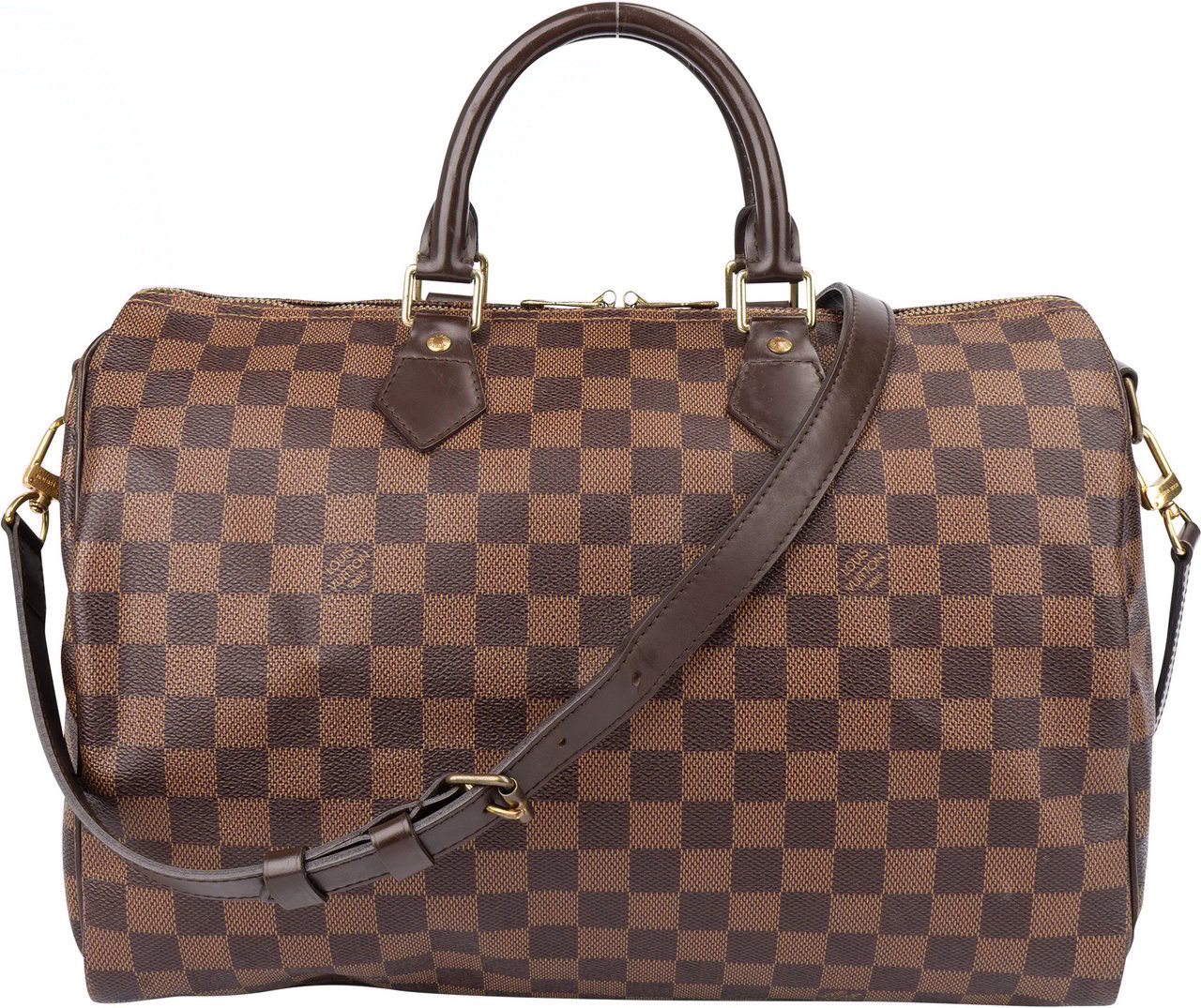 Louis Vuitton Louis Vuitton Damier Ebene Monogram Speedy 35 Handbag Bruin