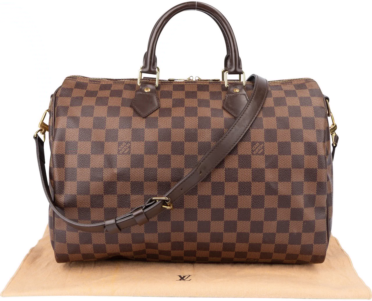 Louis Vuitton Louis Vuitton Damier Ebene Monogram Speedy 35 Handbag Bruin