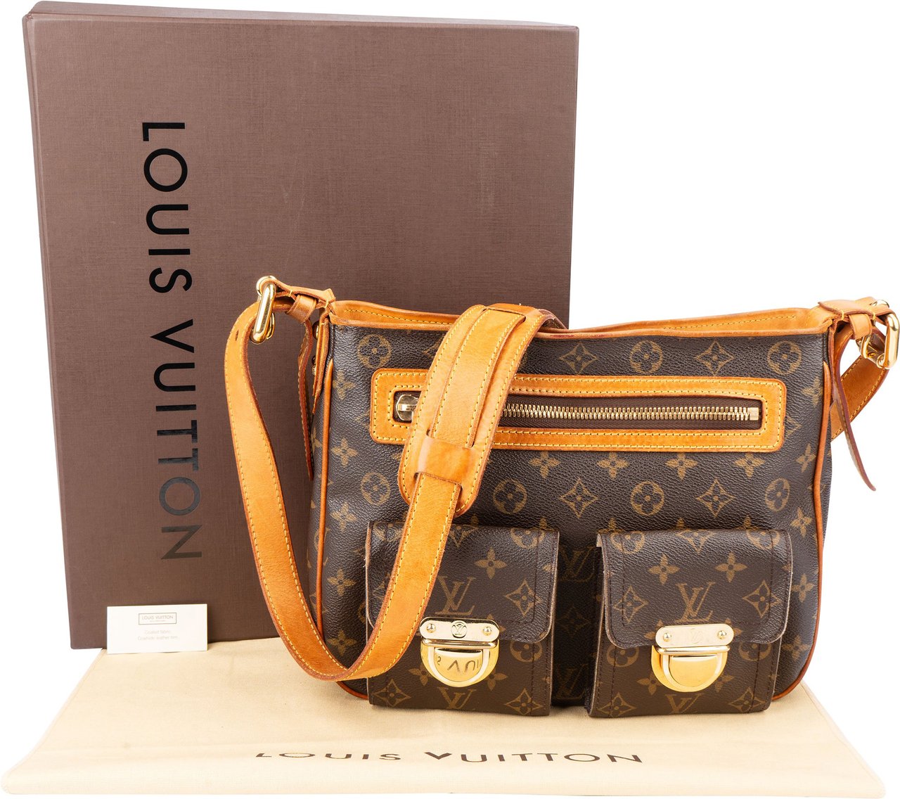 Louis Vuitton Louis Vuitton Canvas Monogram Hudson GM Crossbody Bag Bruin