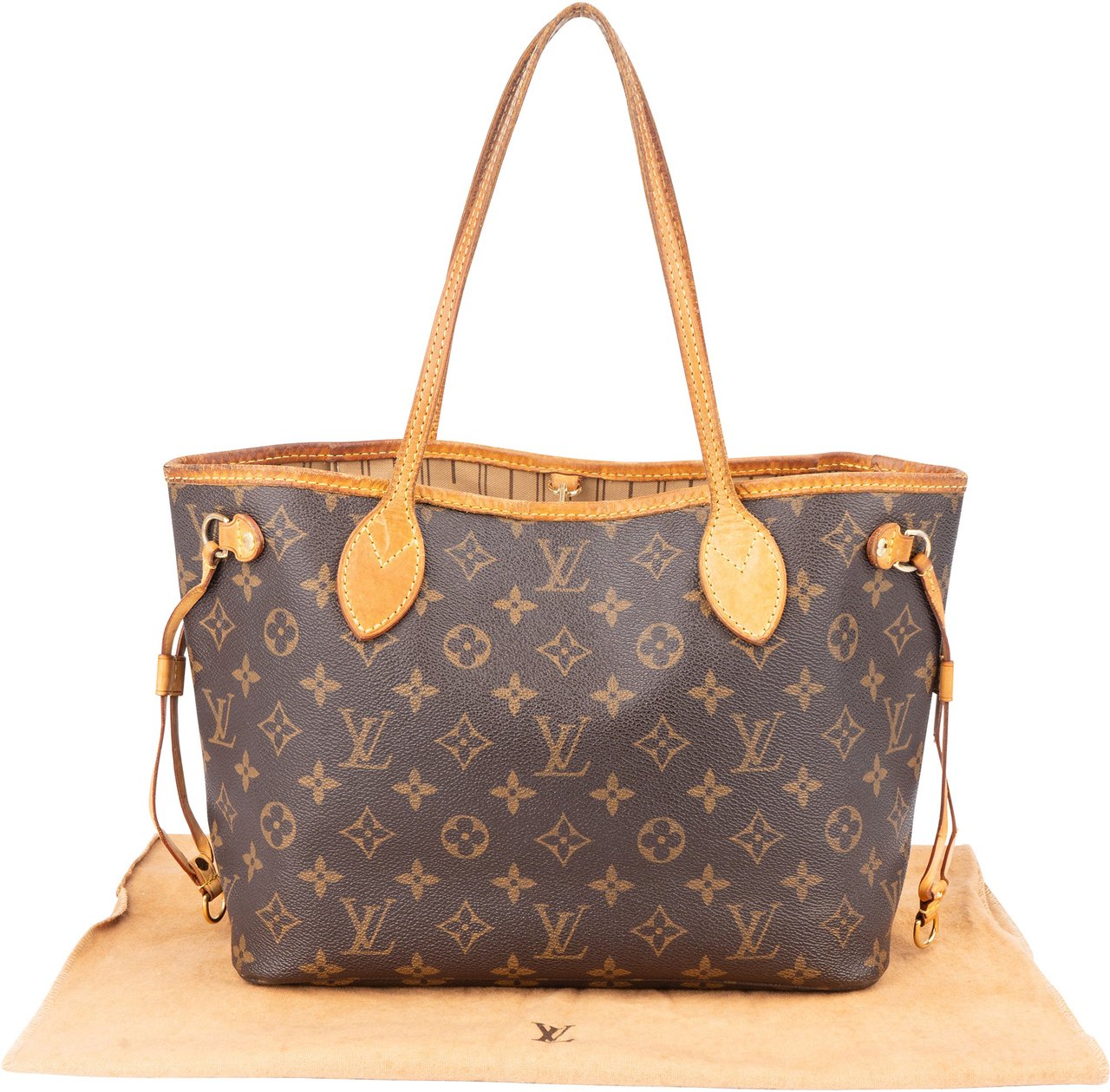 Louis Vuitton Louis Vuitton Canvas Monogram Neverfull PM Handbag Bruin