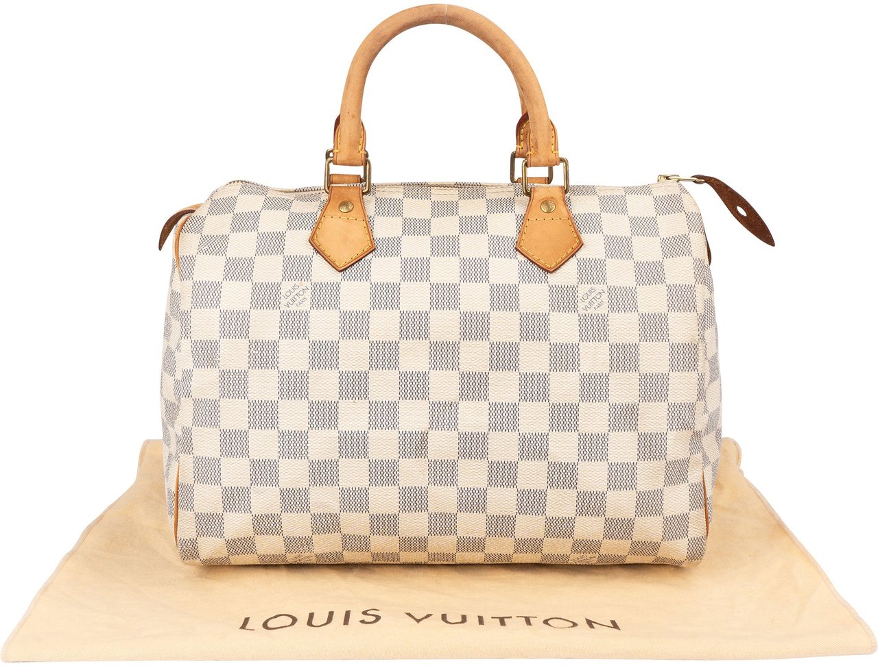 Louis Vuitton Louis Vuitton Damier Azur Monogram Speedy 30 Handbag Wit