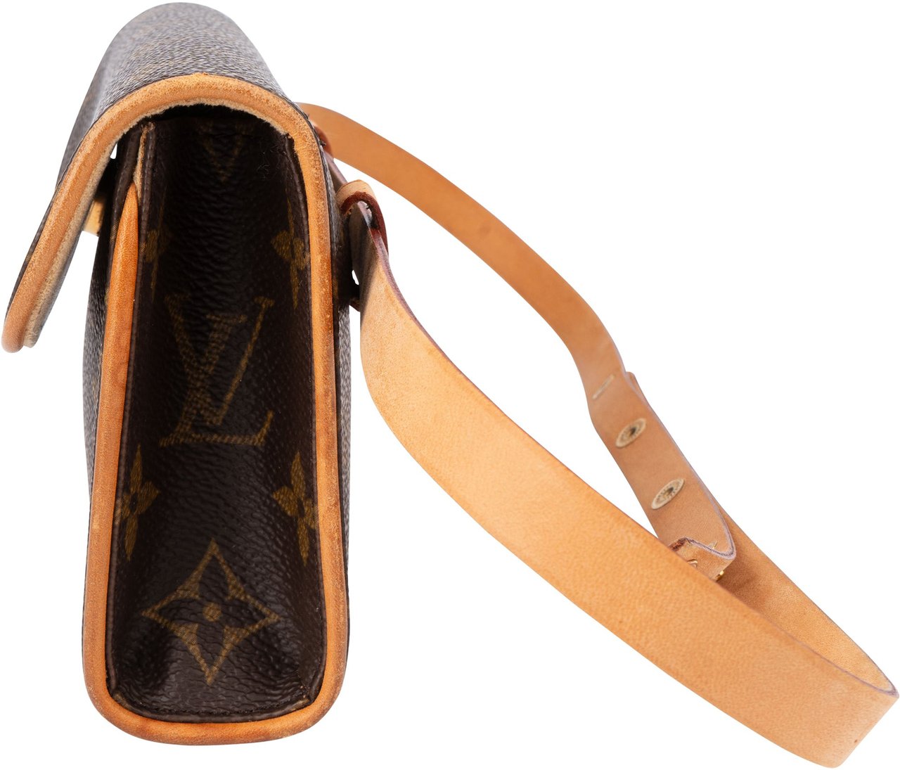 Louis Vuitton Louis Vuitton Canvas Monogram Pochette Florentine Crossbody Bag Bruin
