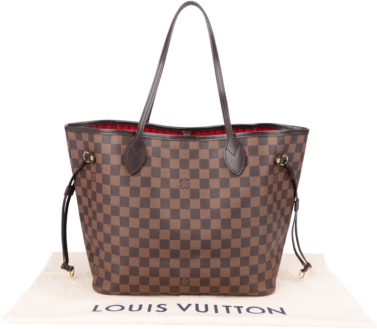 Louis Vuitton Louis Vuitton Damier Ebene Monogram Neverfull MM Shopper Handbag Bruin