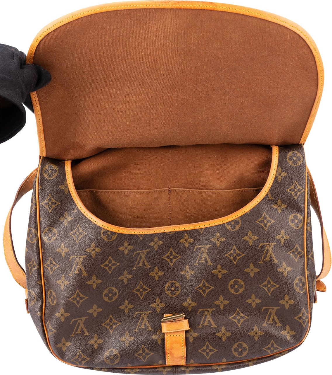 Louis Vuitton Louis Vuitton Canvas Monogram Saumur 35 Crossbody Bag Bruin