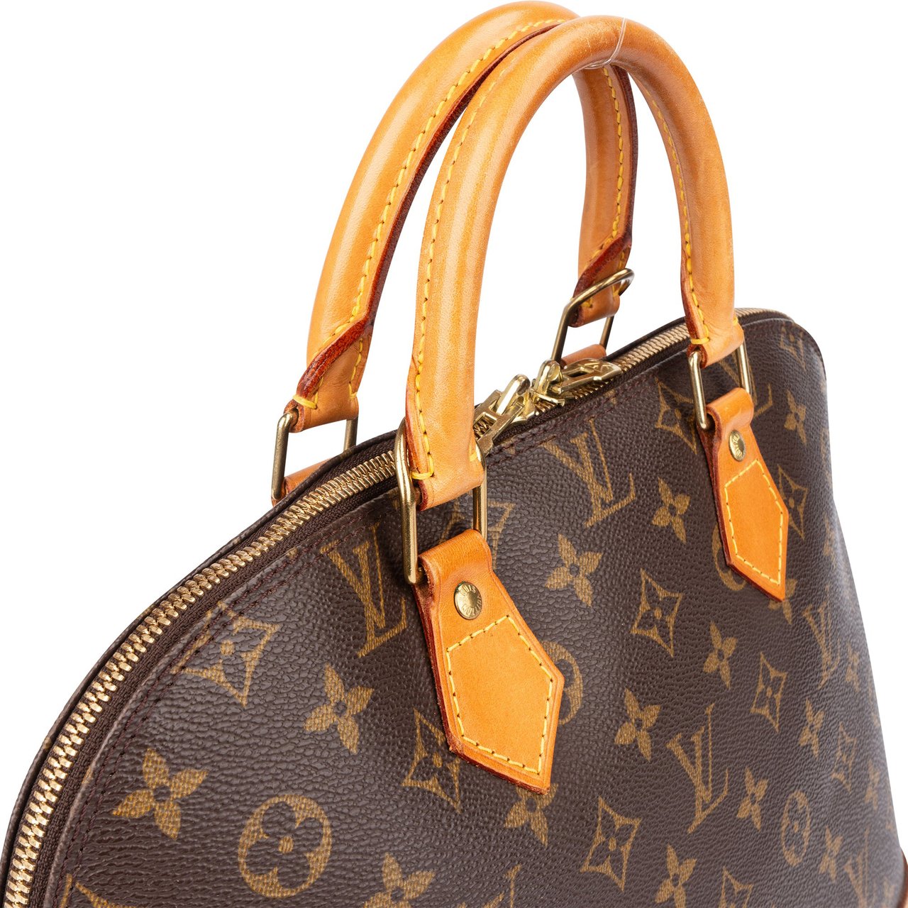 Louis Vuitton Louis Vuitton Canvas Monogram Alma PM Handbag Bruin