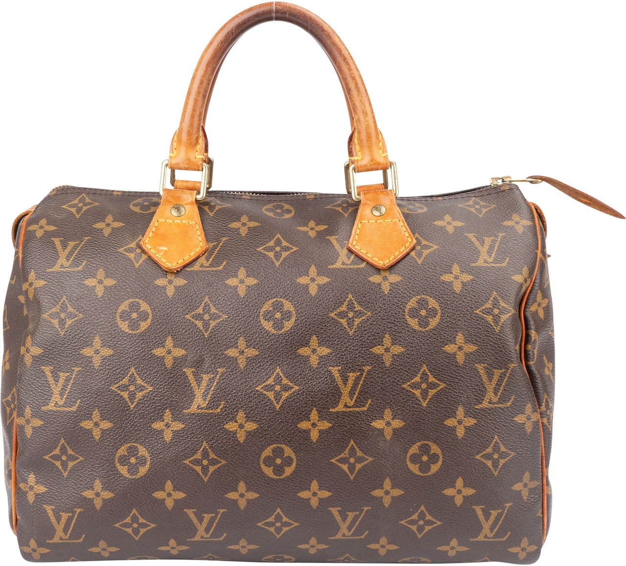 Louis Vuitton Louis Vuitton Canvas Monogram Speedy 30 Handbag Bruin
