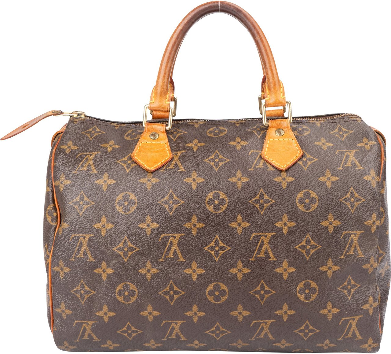 Louis Vuitton Louis Vuitton Canvas Monogram Speedy 30 Handbag Bruin