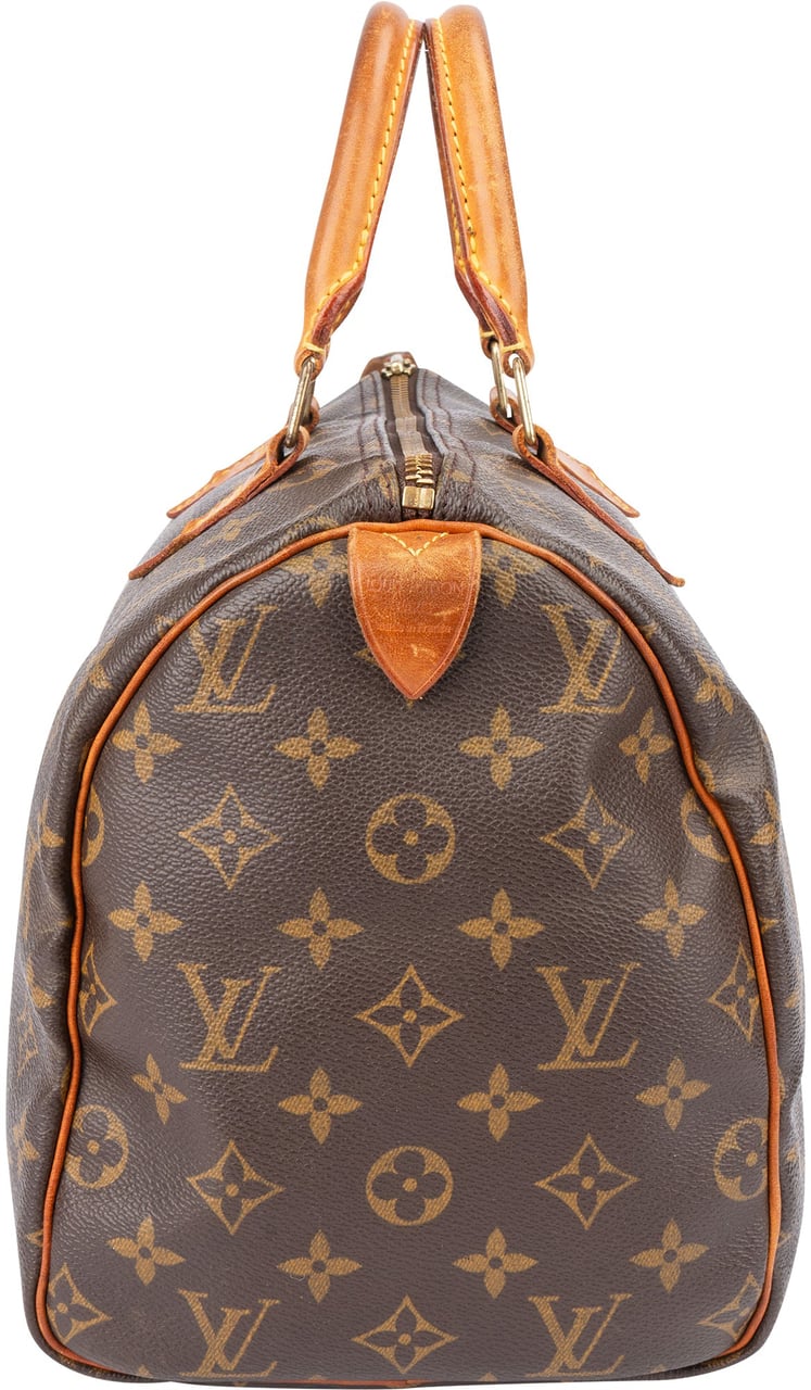 Louis Vuitton Louis Vuitton Canvas Monogram Speedy 30 Handbag Bruin