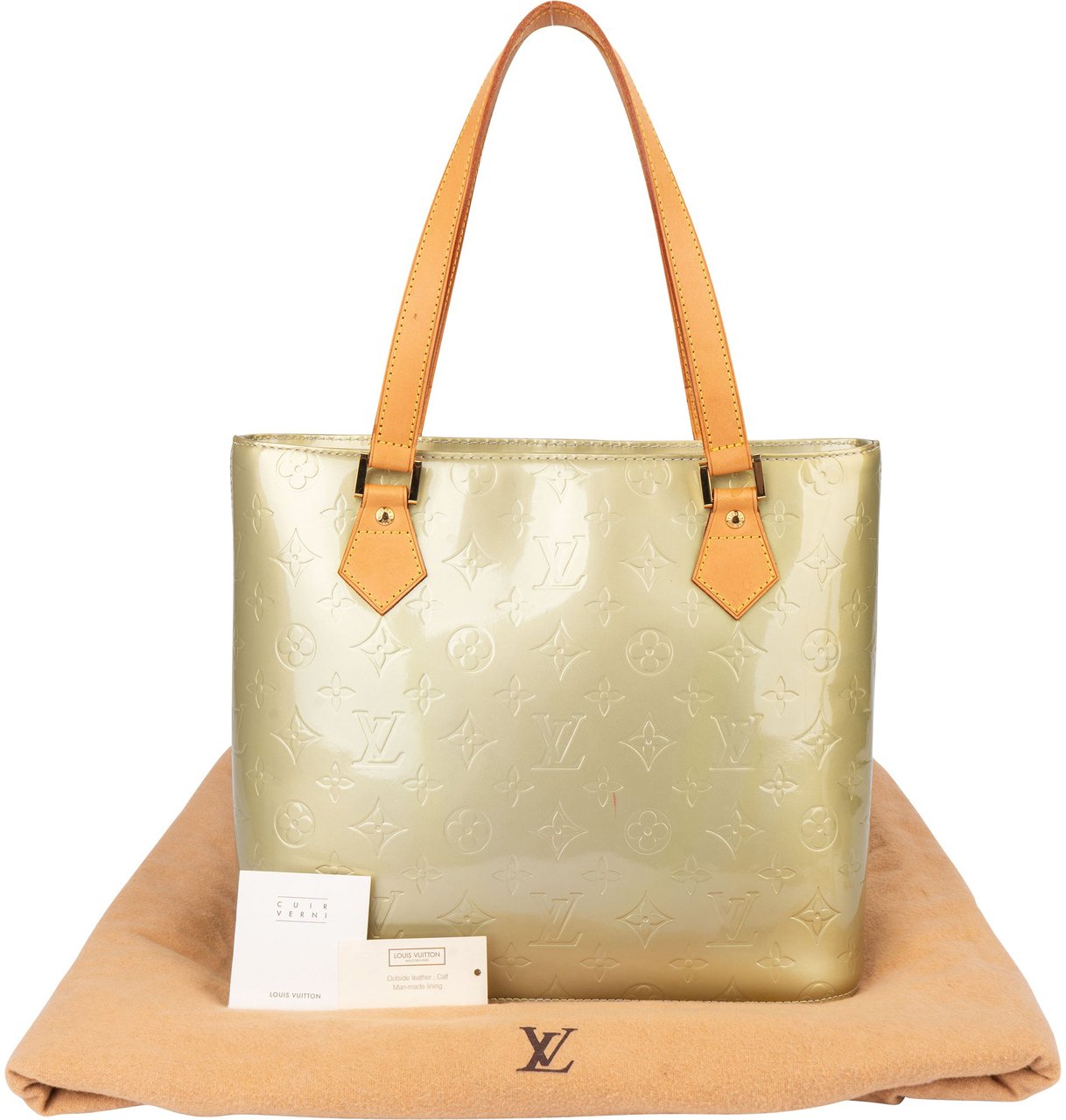 Louis Vuitton Louis Vuitton Vernis Monogram Houston Handbag Groen
