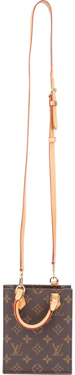 Louis Vuitton Louis Vuitton Canvas Monogram Petit Sac Plat Handbag Bruin