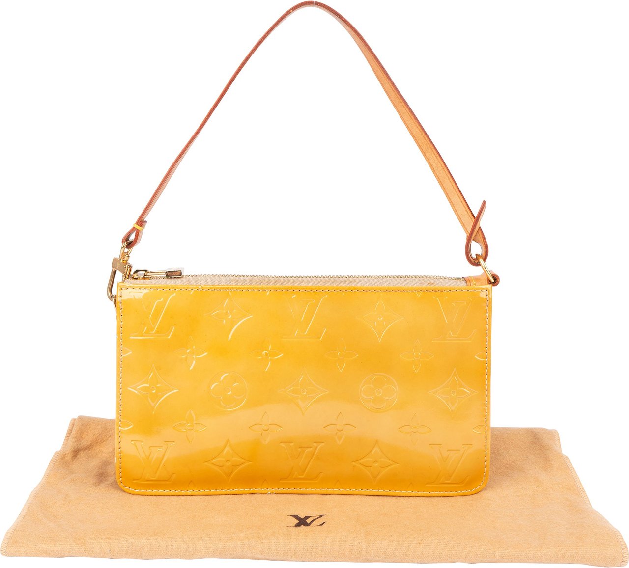Louis Vuitton Louis Vuitton Yellow Vernis Monogram Lexington Handbag Geel