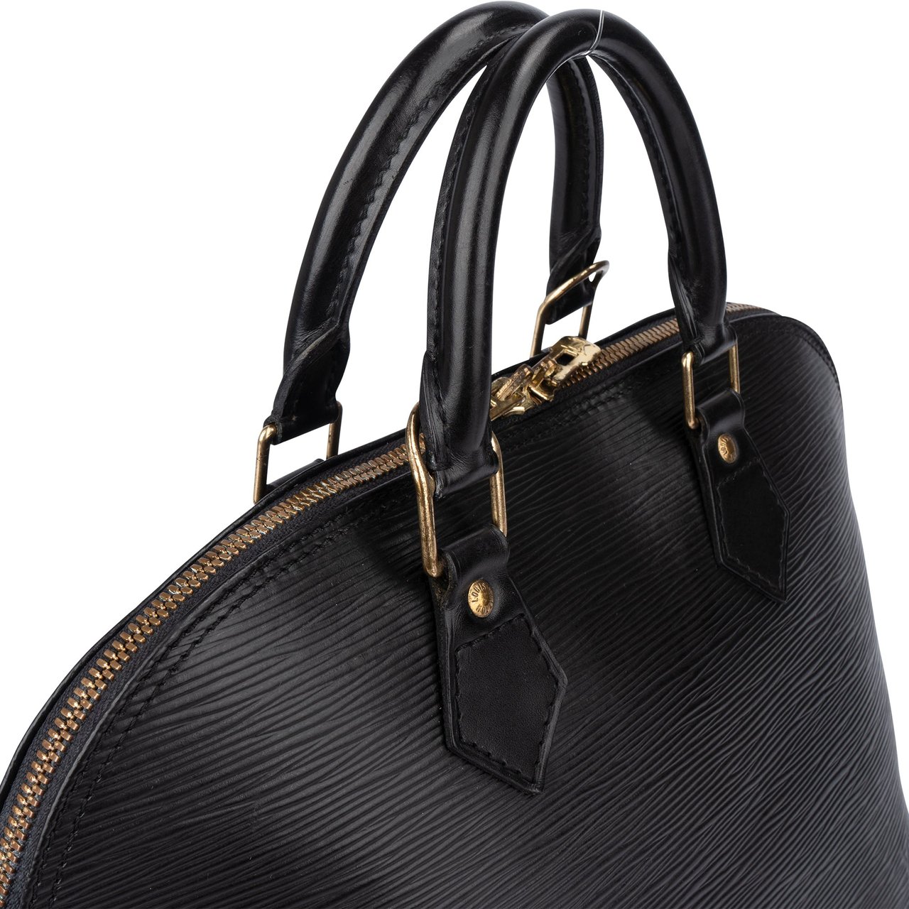 Louis Vuitton Louis Vuitton Noir Epi Leather Alma PM Handbag Zwart