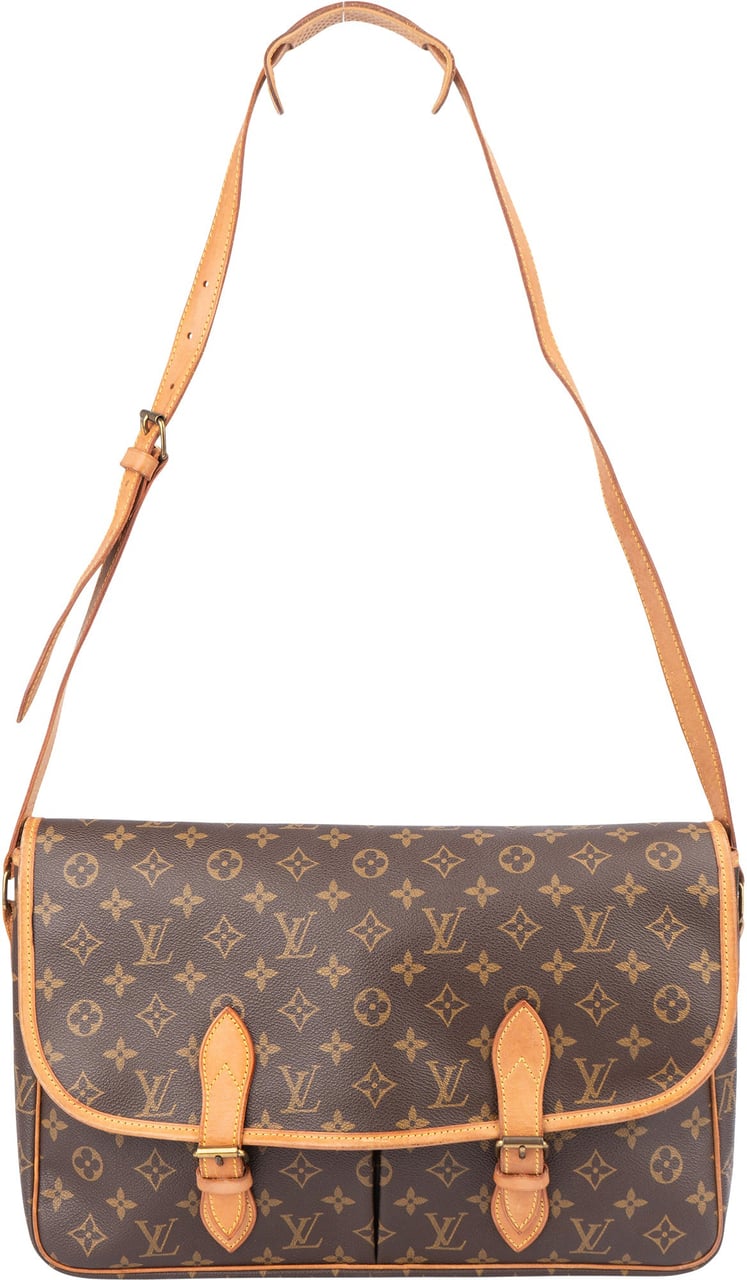 Louis Vuitton Louis Vuitton Canvas Monogram Gibeciere Crossbody Bag Bruin