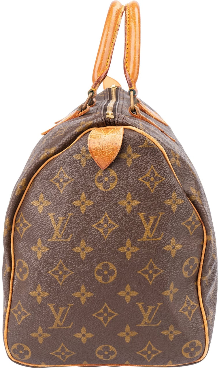 Louis Vuitton Louis Vuitton Canvas Monogram Speedy 35 Handbag Bruin