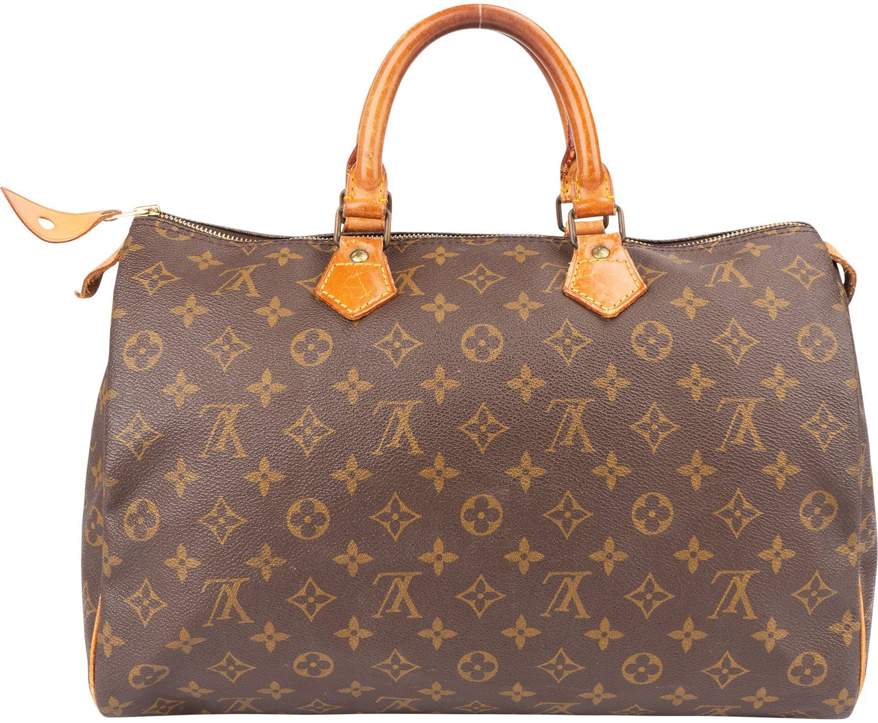Louis Vuitton Louis Vuitton Canvas Monogram Speedy 35 Handbag Bruin