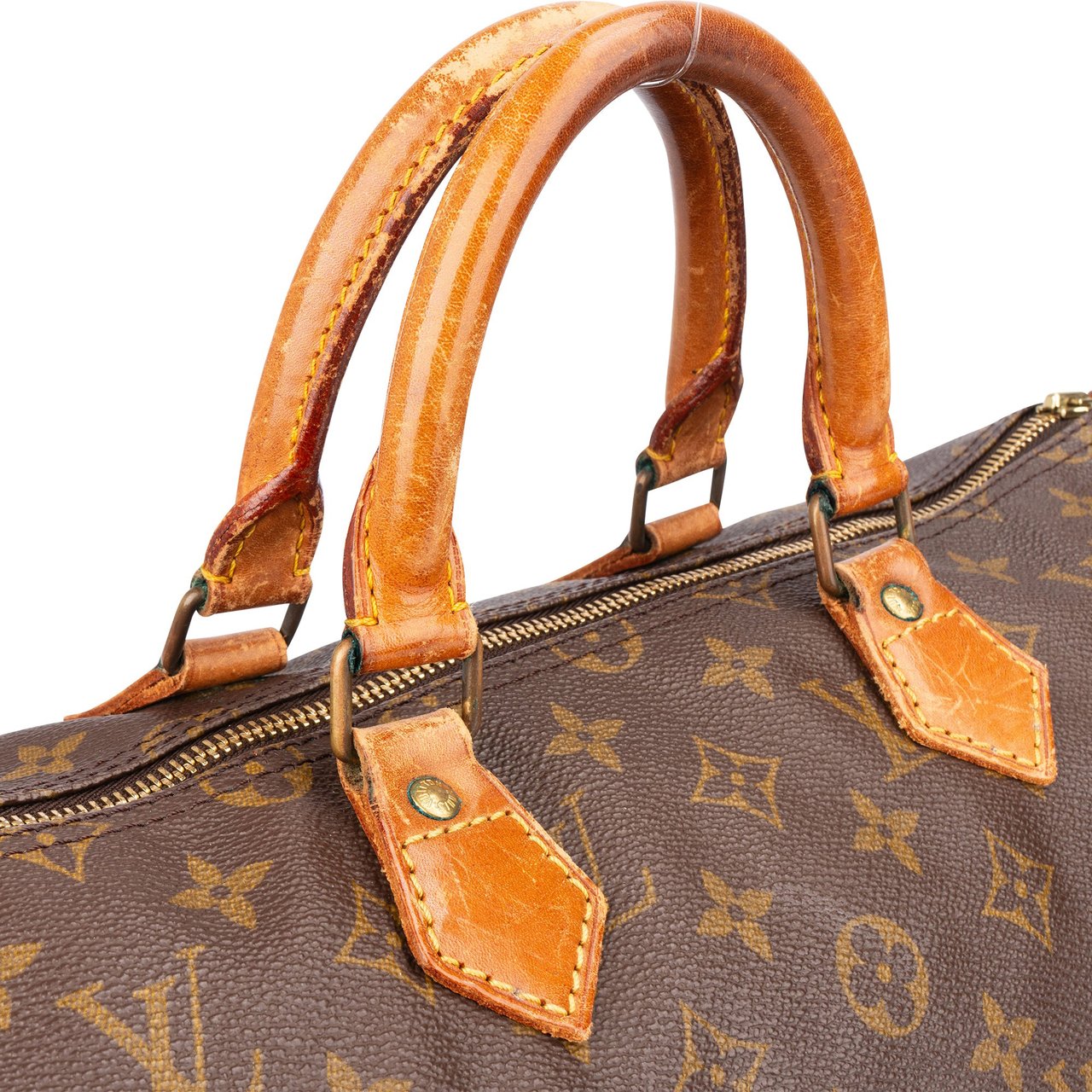 Louis Vuitton Louis Vuitton Canvas Monogram Speedy 35 Handbag Bruin