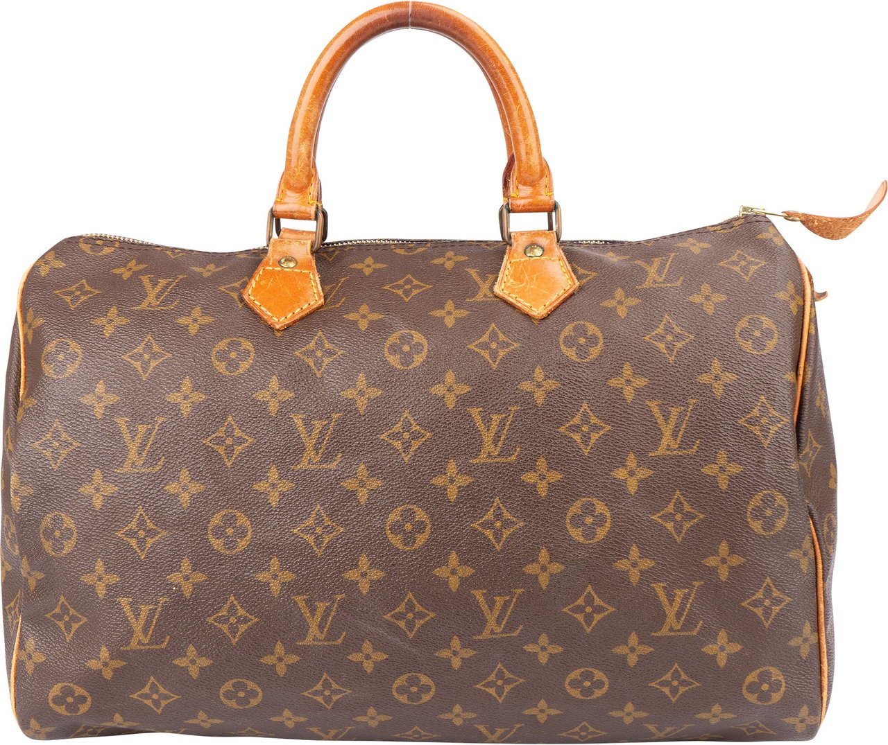 Louis Vuitton Louis Vuitton Canvas Monogram Speedy 35 Handbag Bruin