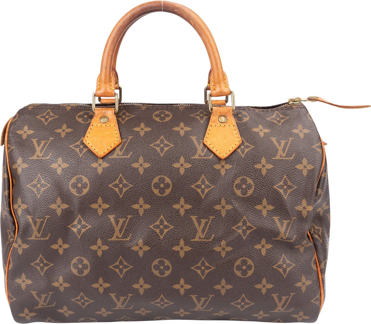 Louis Vuitton Louis Vuitton Canvas Monogram Speedy 30 Handbag Bruin