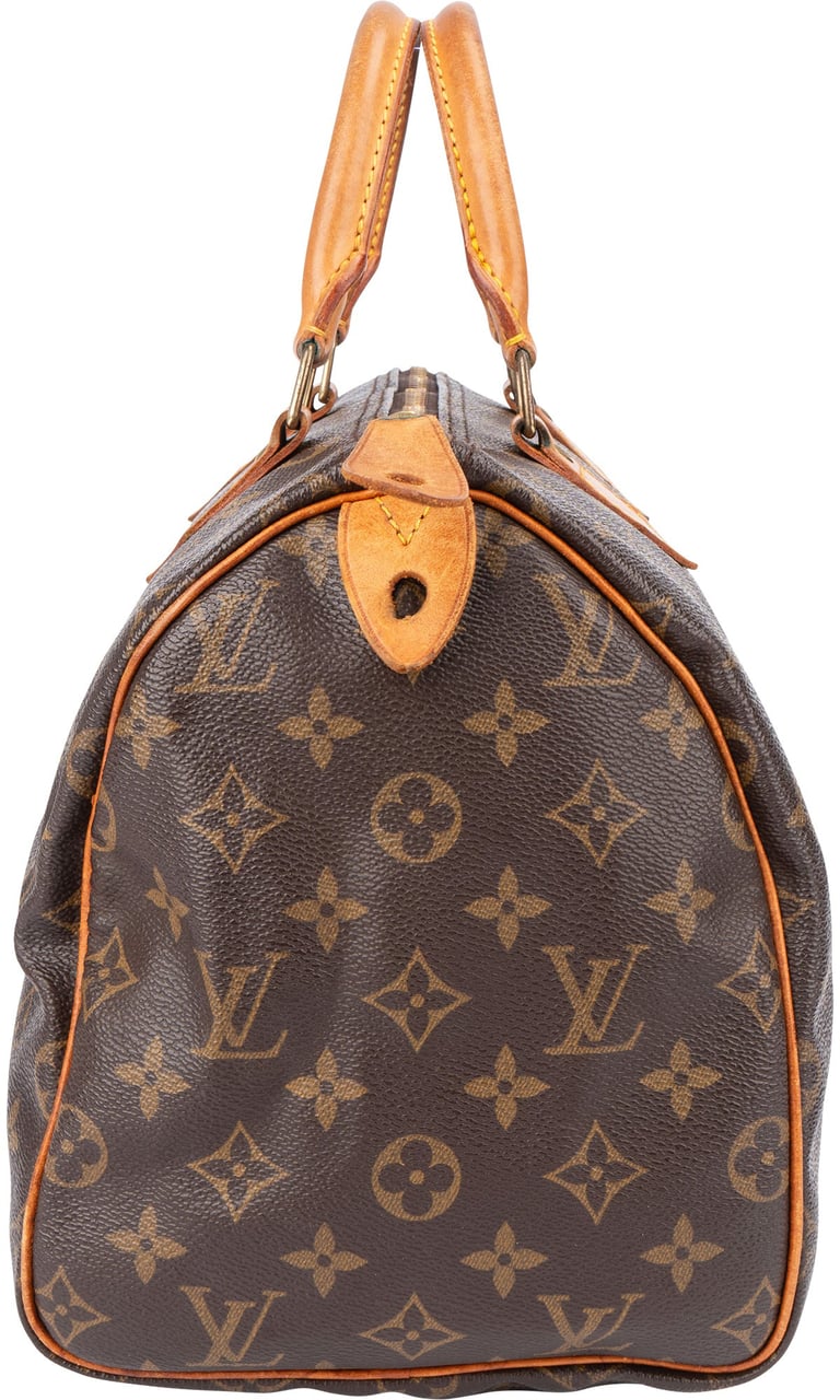 Louis Vuitton Louis Vuitton Canvas Monogram Speedy 30 Handbag Bruin