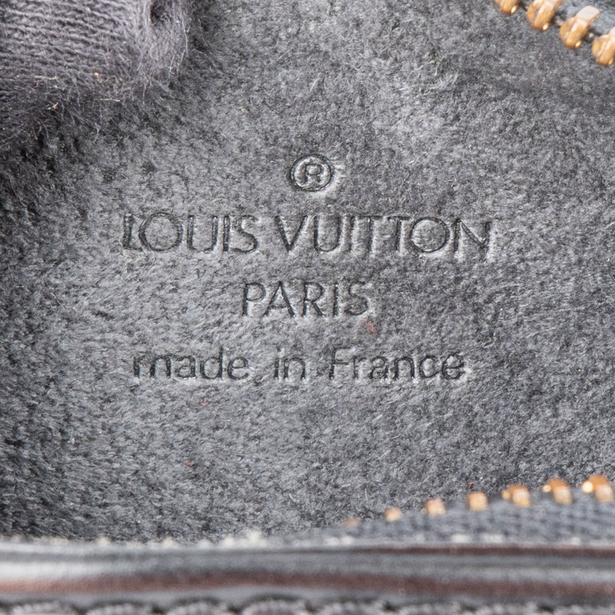 Louis Vuitton Louis Vuitton Noir Epi Leather Soufflot Handbag Zwart