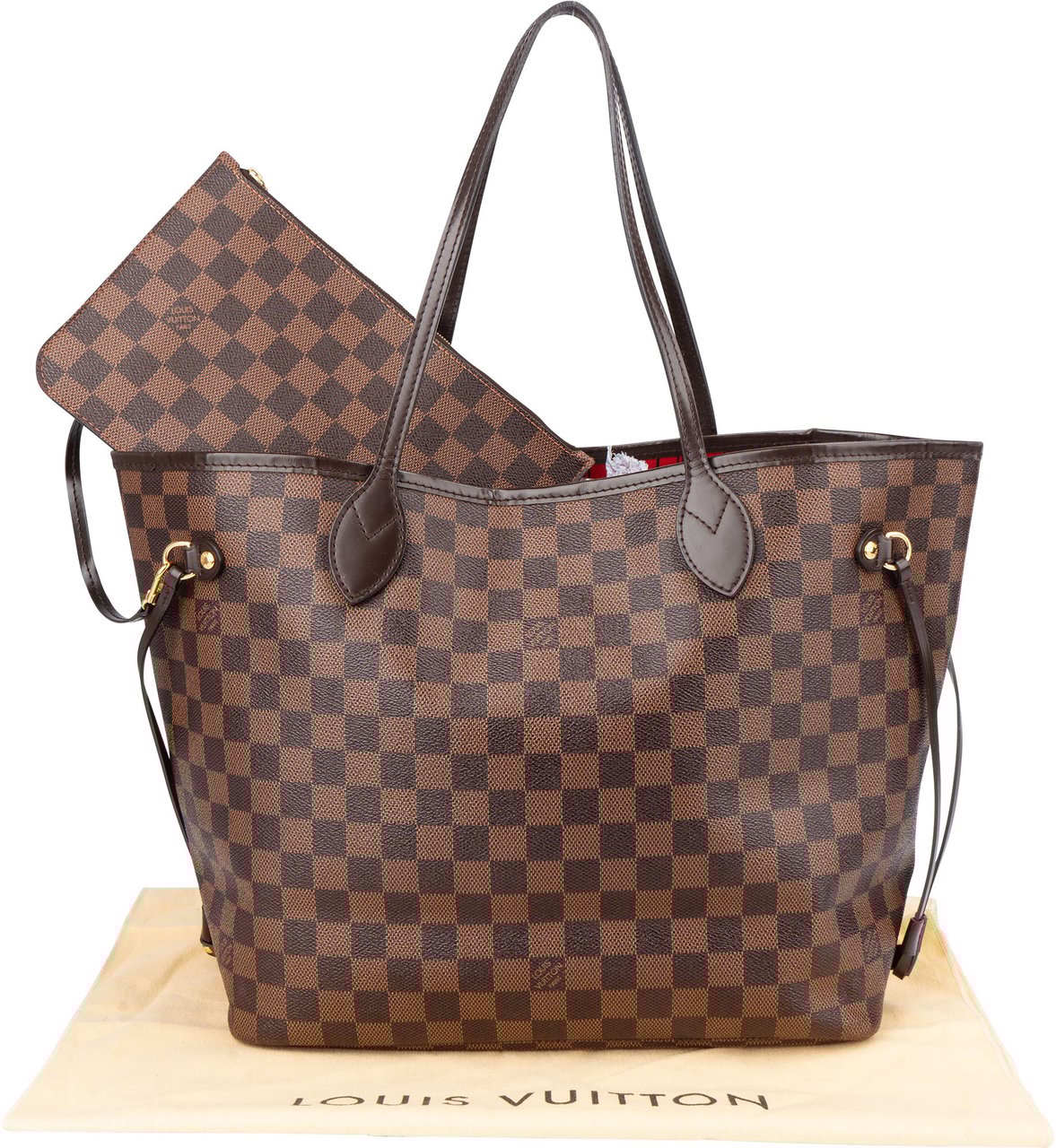 Louis Vuitton Louis Vuitton Damier Ebene Monogram Neverfull MM Shopper Handbag Bruin