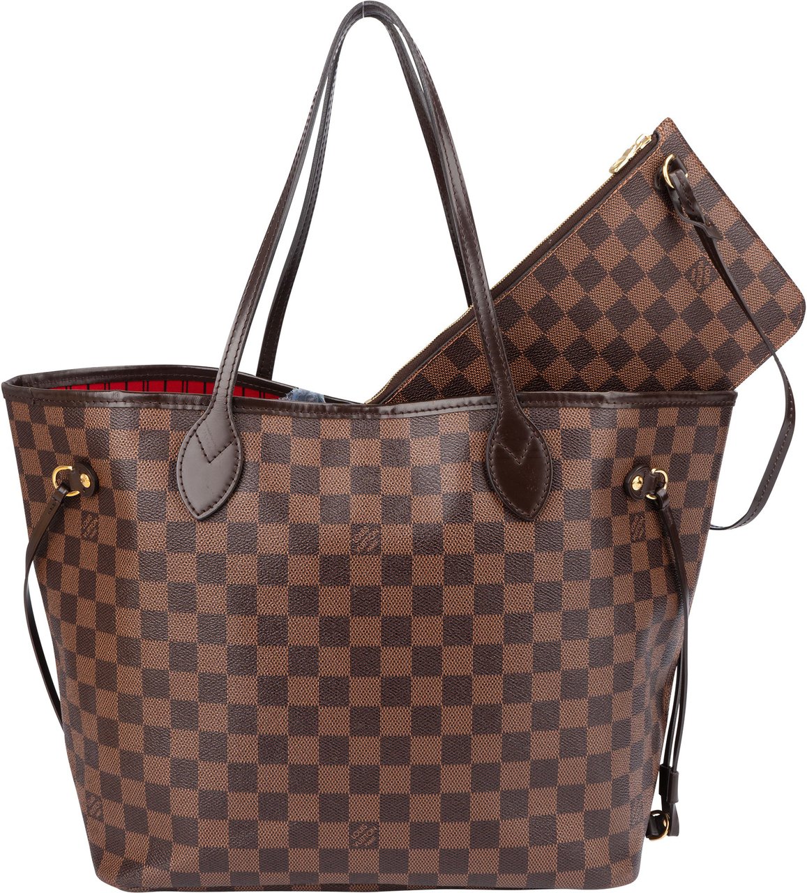 Louis Vuitton Louis Vuitton Damier Ebene Monogram Neverfull MM Shopper Handbag Bruin
