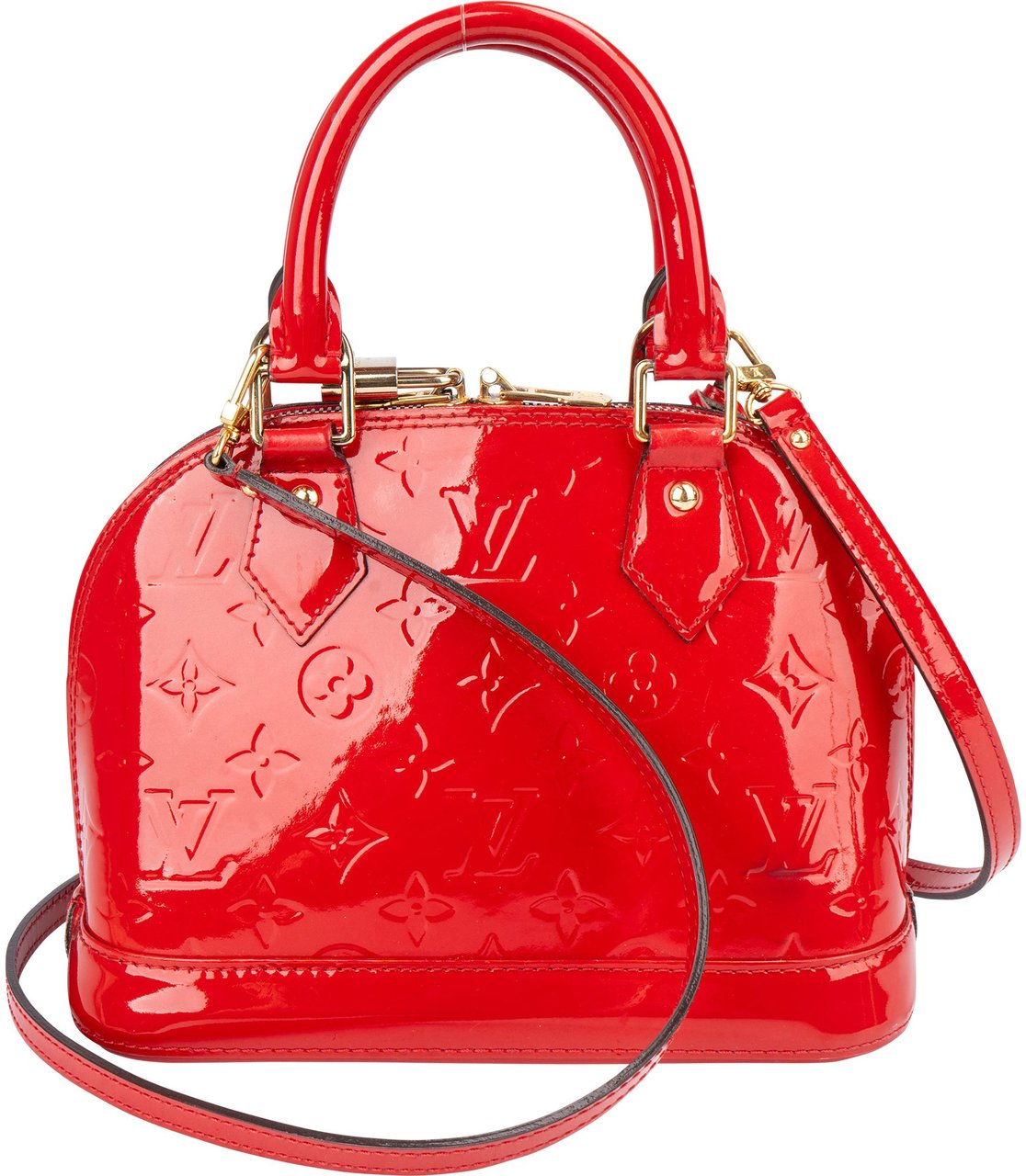 Louis Vuitton Louis Vuitton Red Vernis Monogram Alma BB Handbag Rood