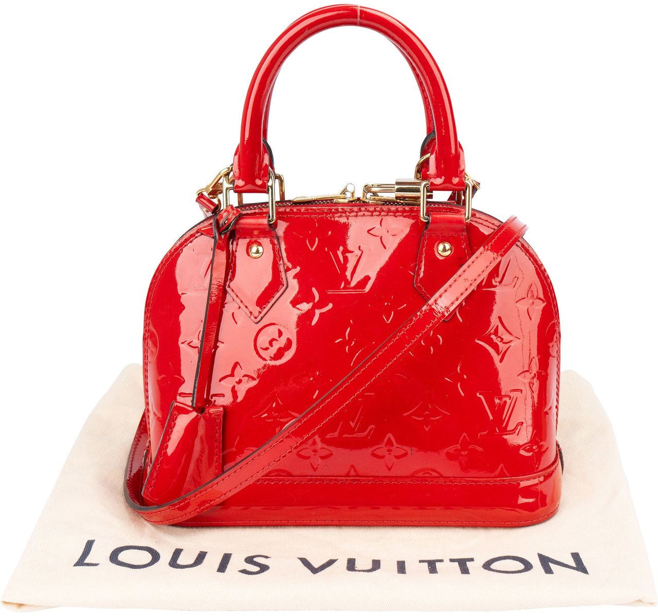 Louis Vuitton Louis Vuitton Red Vernis Monogram Alma BB Handbag Rood