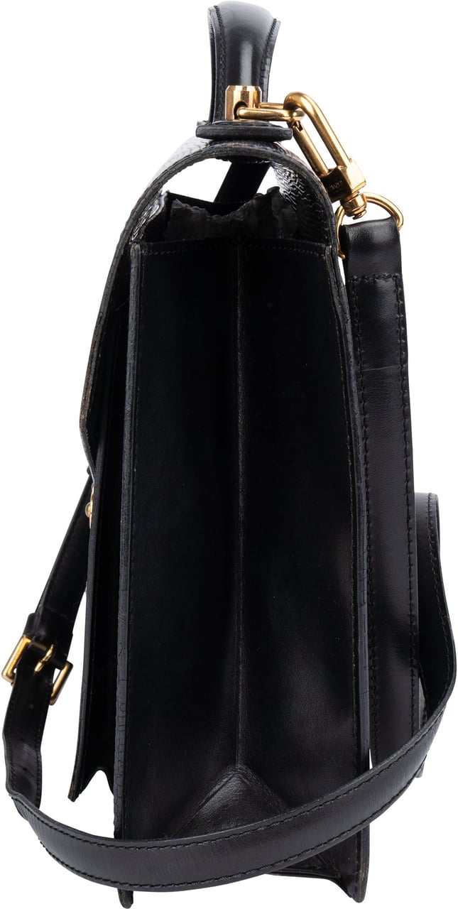 Louis Vuitton Louis Vuitton Noir Epi Leather Monceau Handbag Zwart