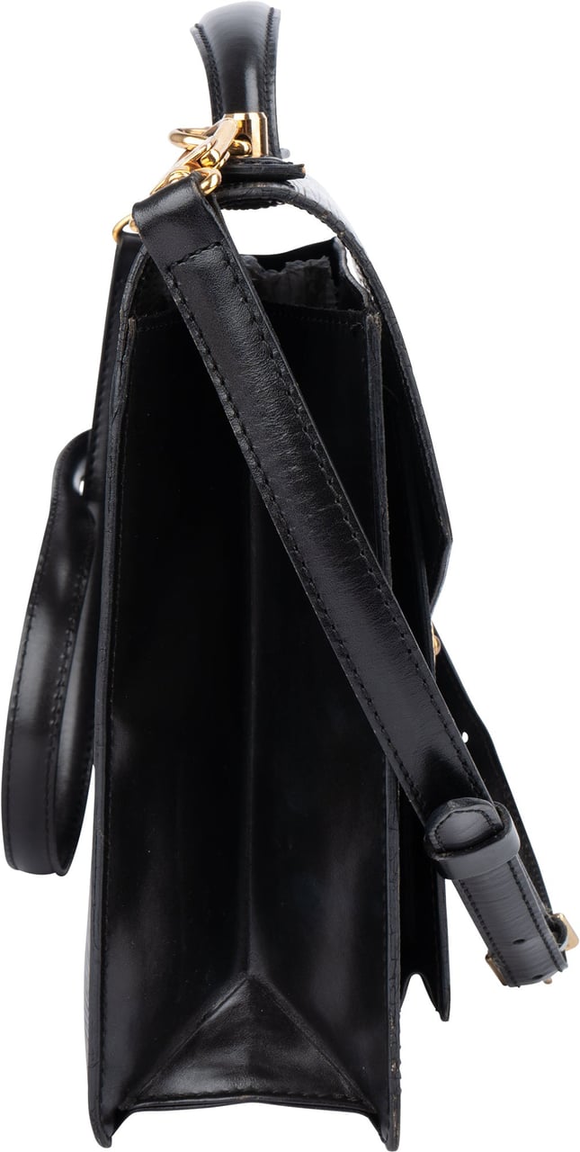 Louis Vuitton Louis Vuitton Noir Epi Leather Monceau Handbag Zwart