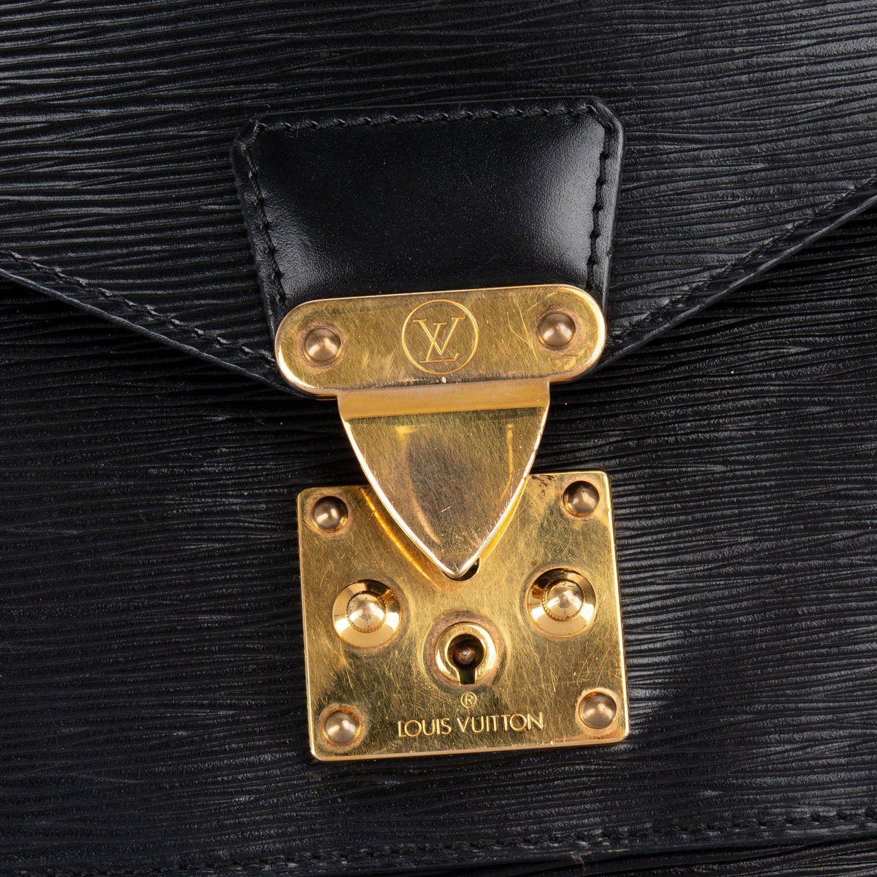 Louis Vuitton Louis Vuitton Noir Epi Leather Monceau Handbag Zwart