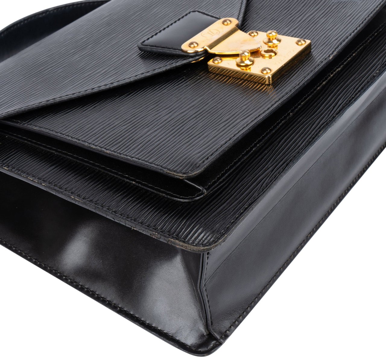 Louis Vuitton Louis Vuitton Noir Epi Leather Monceau Handbag Zwart