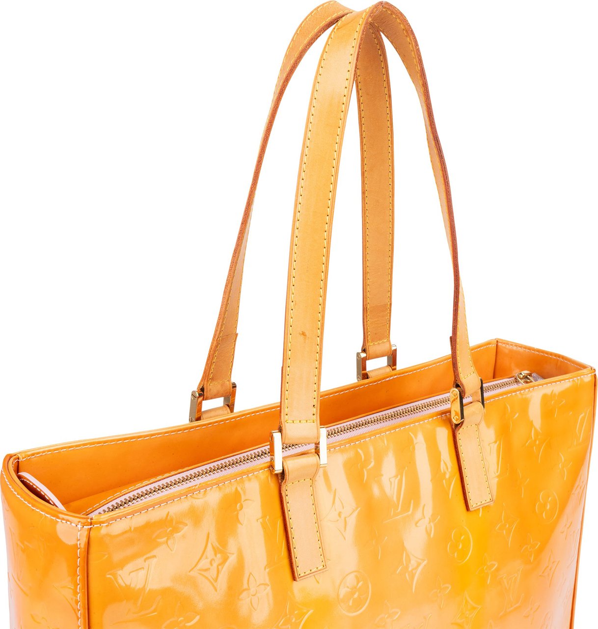 Louis Vuitton Louis Vuitton Vernis Monogram Columbus Handbag Geel