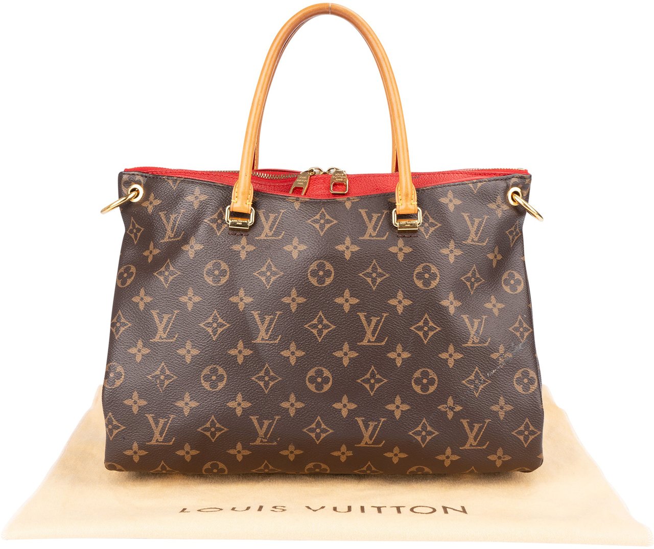 Louis Vuitton Canvas Monogram Pallas MM Handbag Bruin