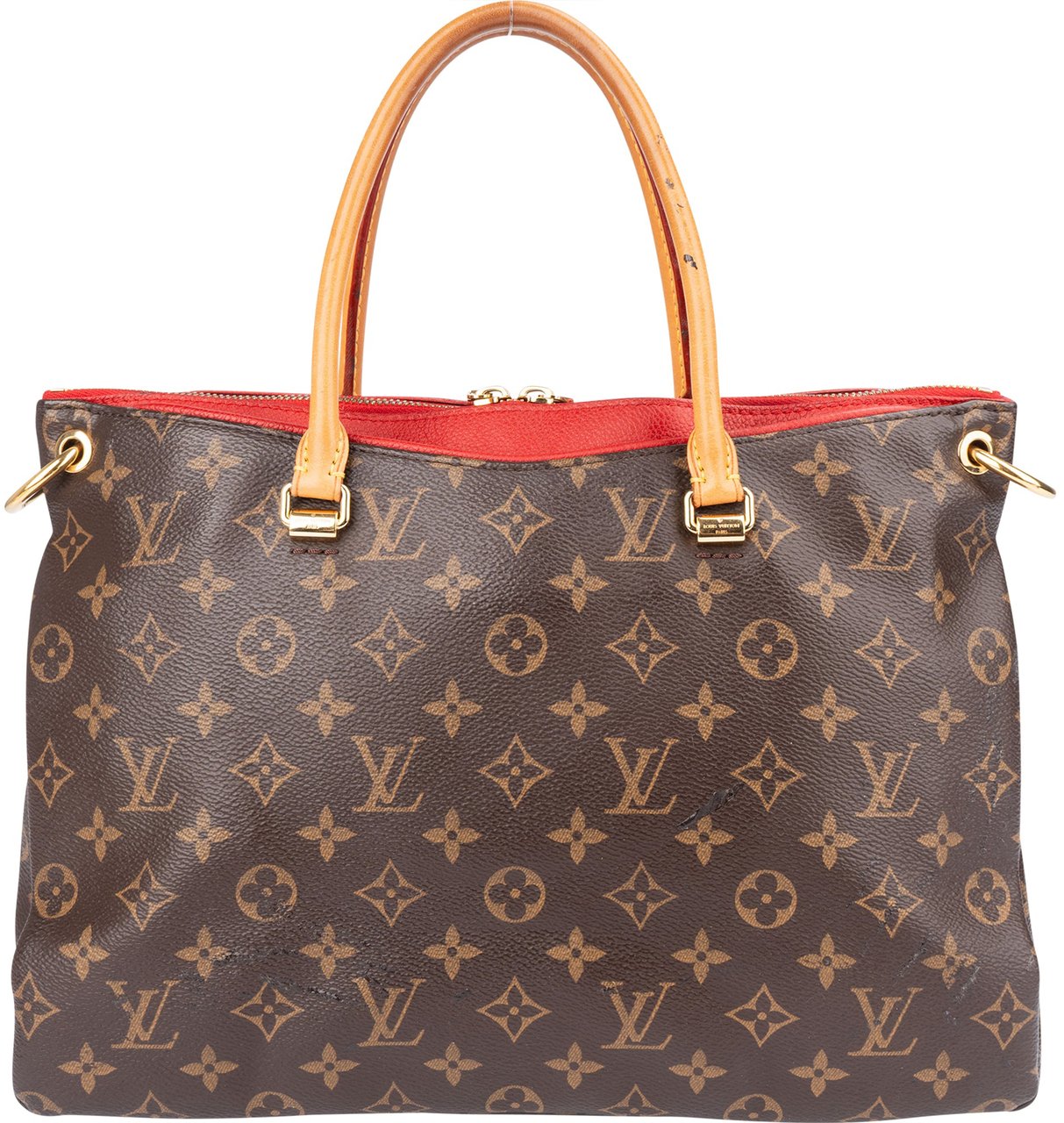 Louis Vuitton Canvas Monogram Pallas MM Handbag Bruin