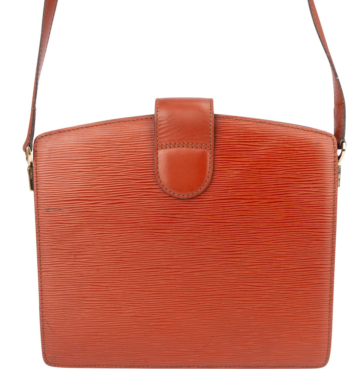 Louis Vuitton Cognac Epi Leather Capucines Crossbody Bag Bruin