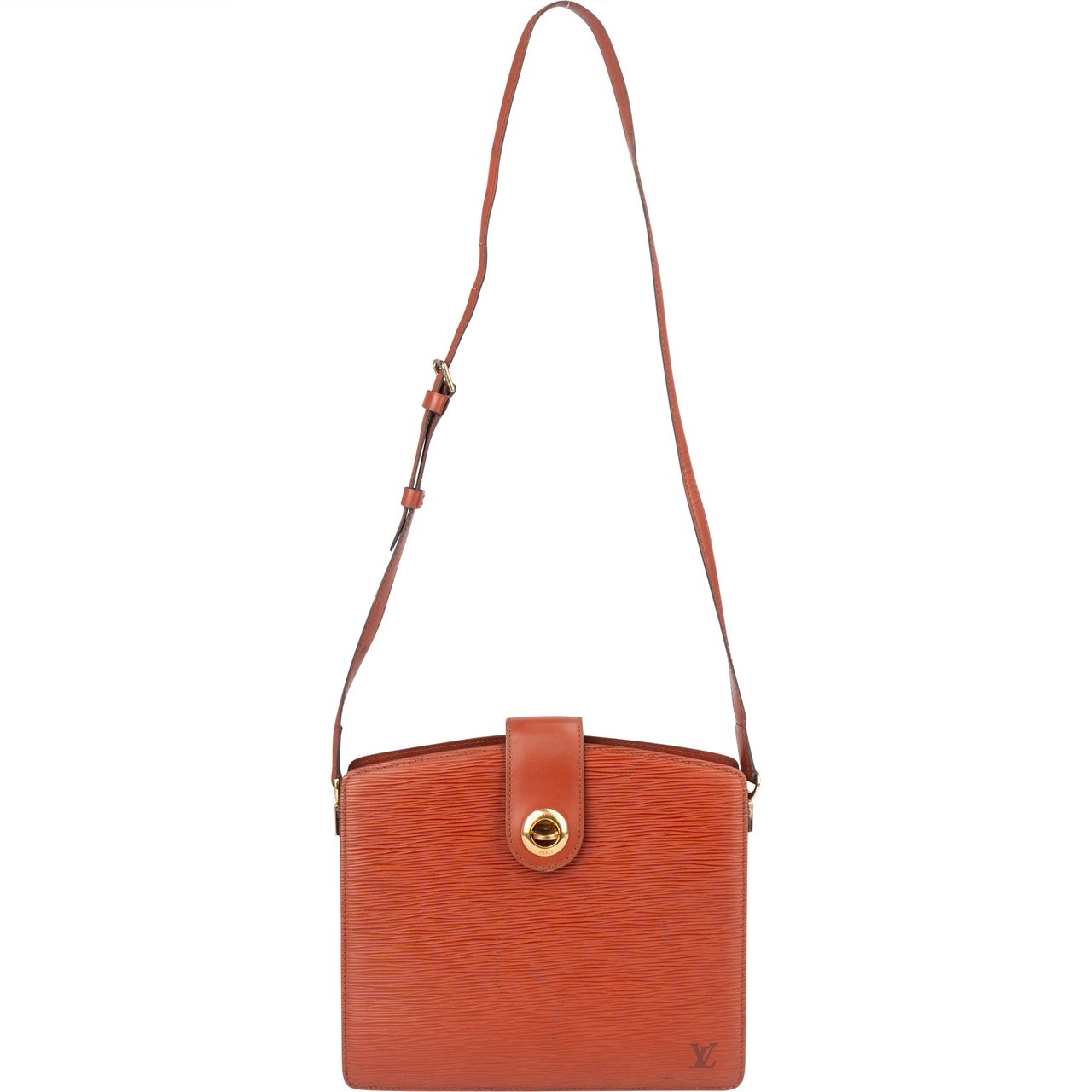 Louis Vuitton Cognac Epi Leather Capucines Crossbody Bag Bruin
