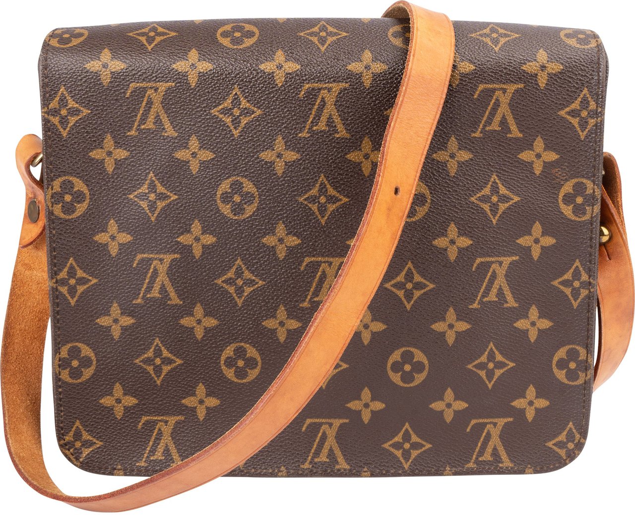 Louis Vuitton Louis Vuitton Canvas Monogram Cartouchiere GM Crossbody Bag Bruin