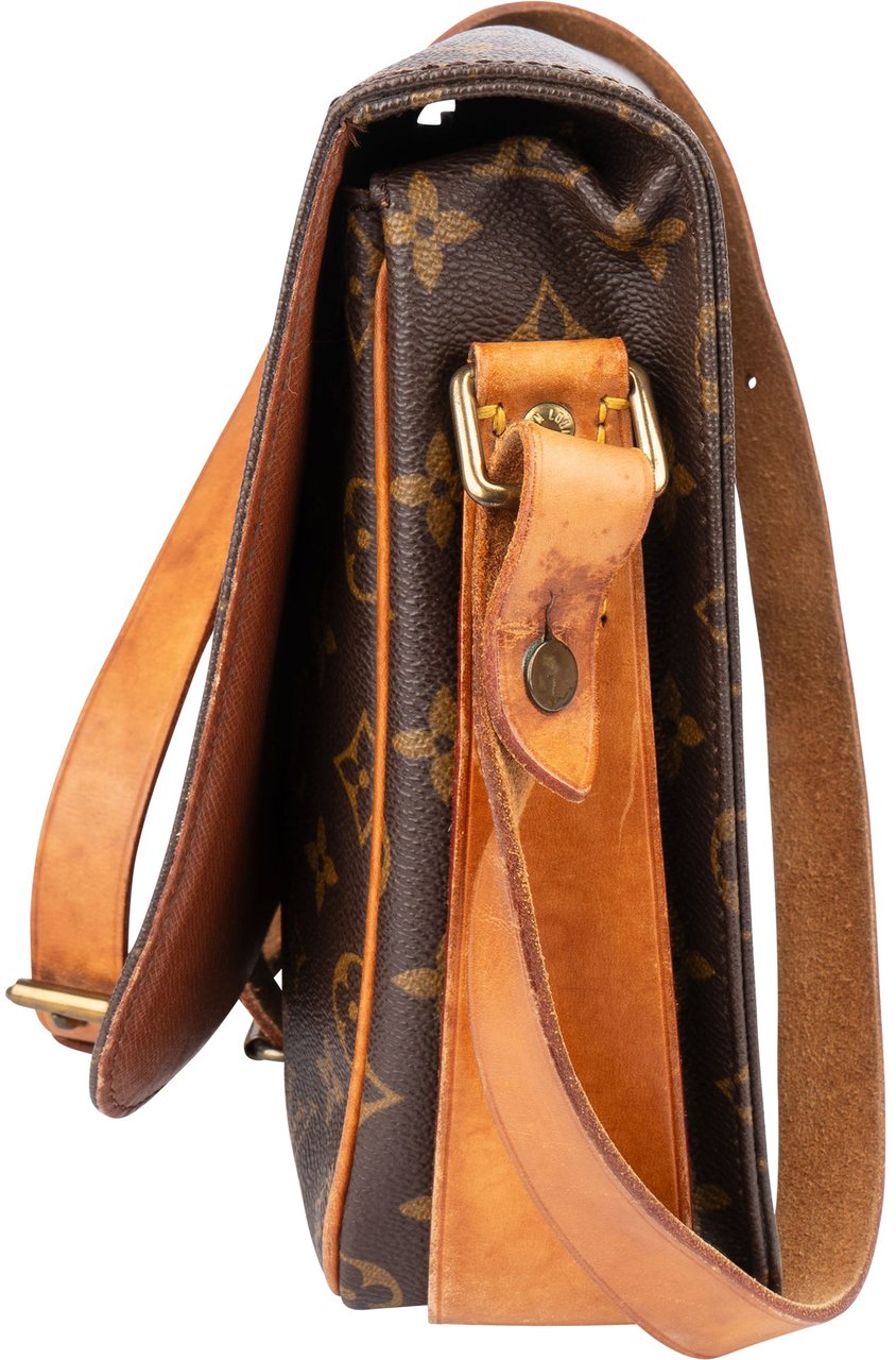 Louis Vuitton Louis Vuitton Canvas Monogram Cartouchiere GM Crossbody Bag Bruin
