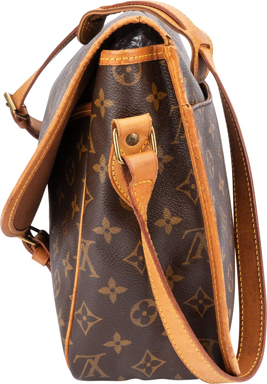 Louis Vuitton Canvas Monogram Gibeciere Crossbody Bag Bruin