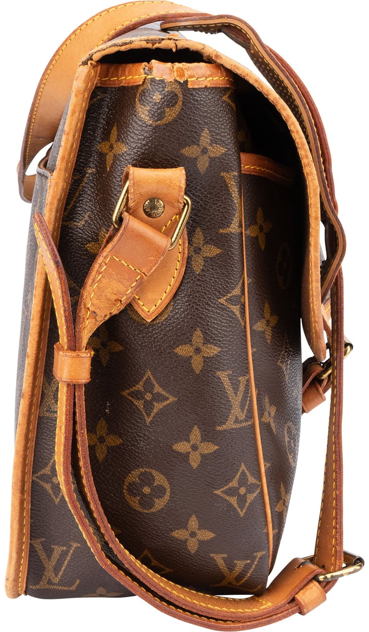Louis Vuitton Canvas Monogram Gibeciere Crossbody Bag Bruin